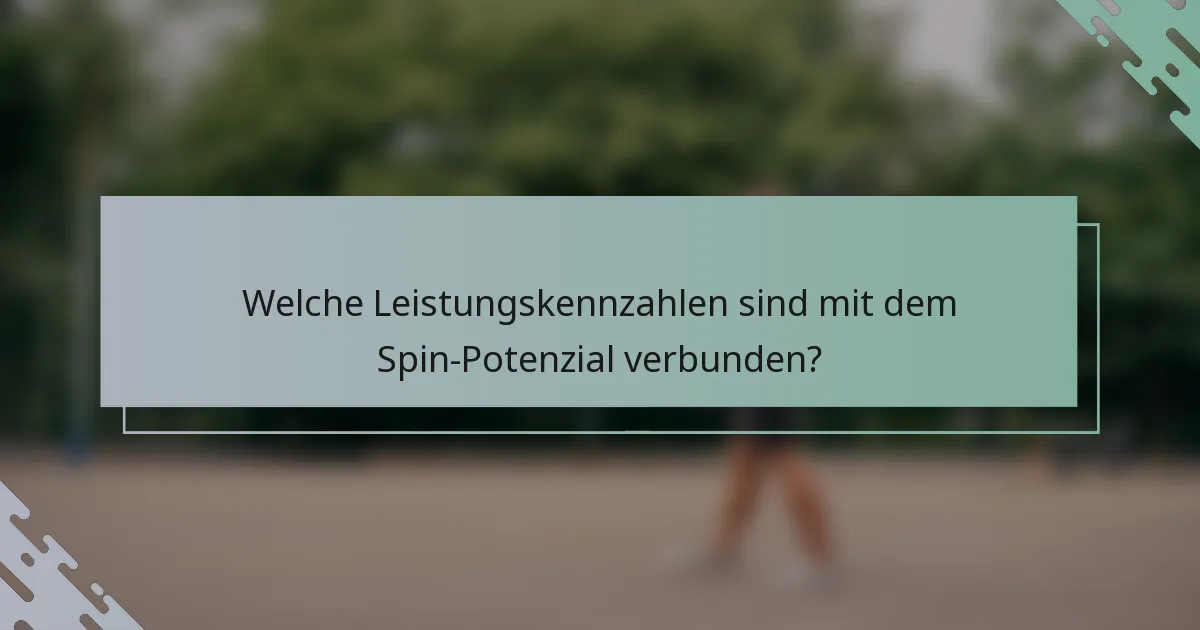 Welche Leistungskennzahlen sind mit dem Spin-Potenzial verbunden?