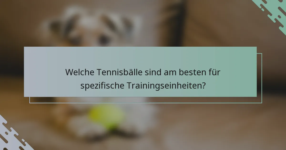 Welche Tennisbälle sind am besten für spezifische Trainingseinheiten?