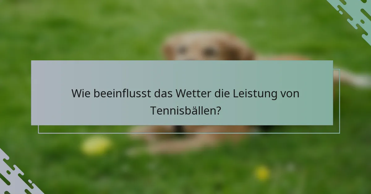 Wie beeinflusst das Wetter die Leistung von Tennisbällen?