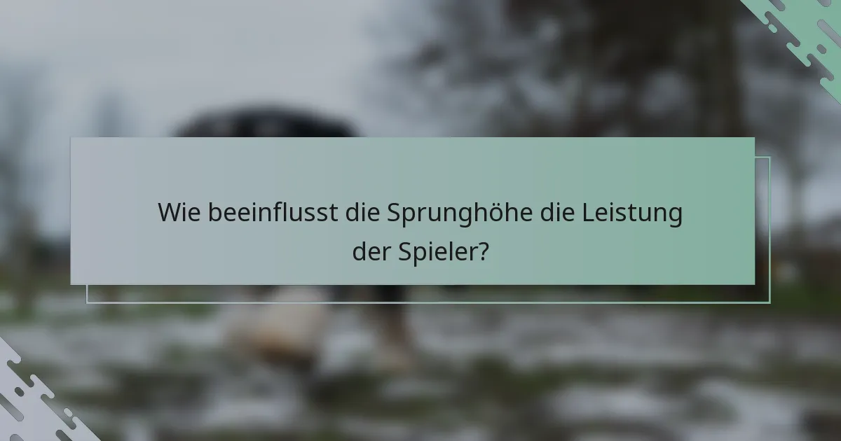 Wie beeinflusst die Sprunghöhe die Leistung der Spieler?