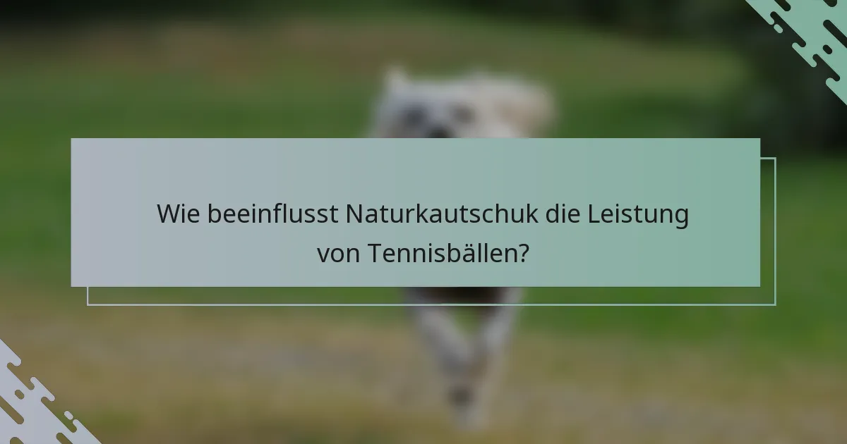 Wie beeinflusst Naturkautschuk die Leistung von Tennisbällen?