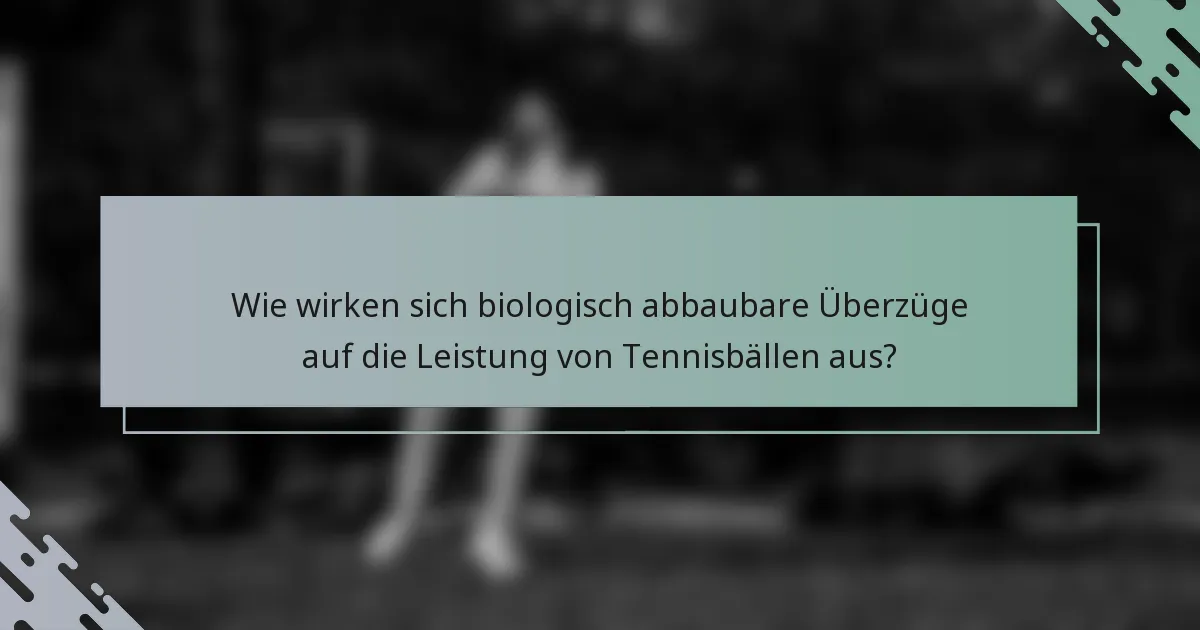 Wie wirken sich biologisch abbaubare Überzüge auf die Leistung von Tennisbällen aus?